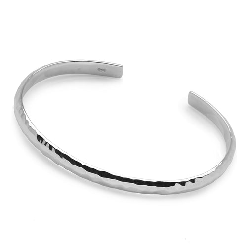 Classic D-Shaped Hammered Bangle