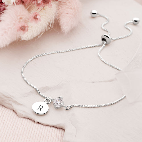 Personalised Sparkling Letter Bracelet (Disk)