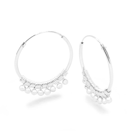 Silver Dew Hoops