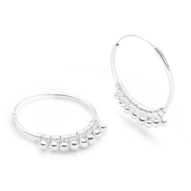 Silver Dew Hoops