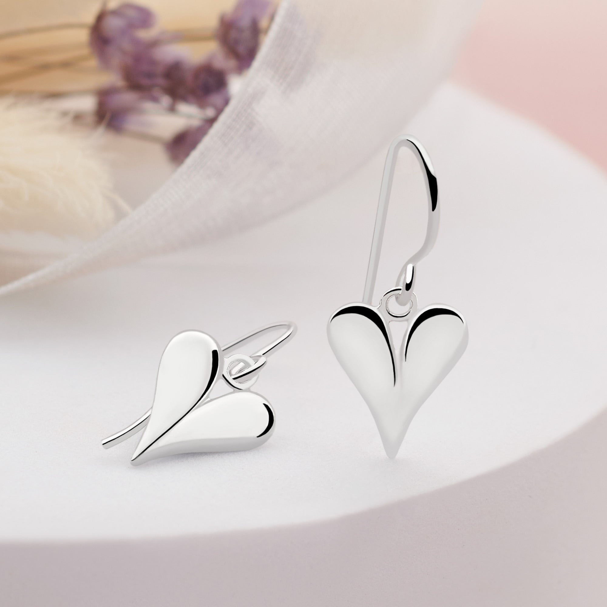 Cupids Heart Earrings top Sterling silver .925