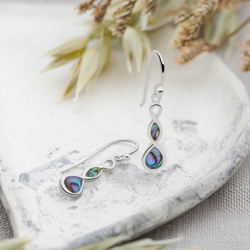 Abalone Infinity Earrings