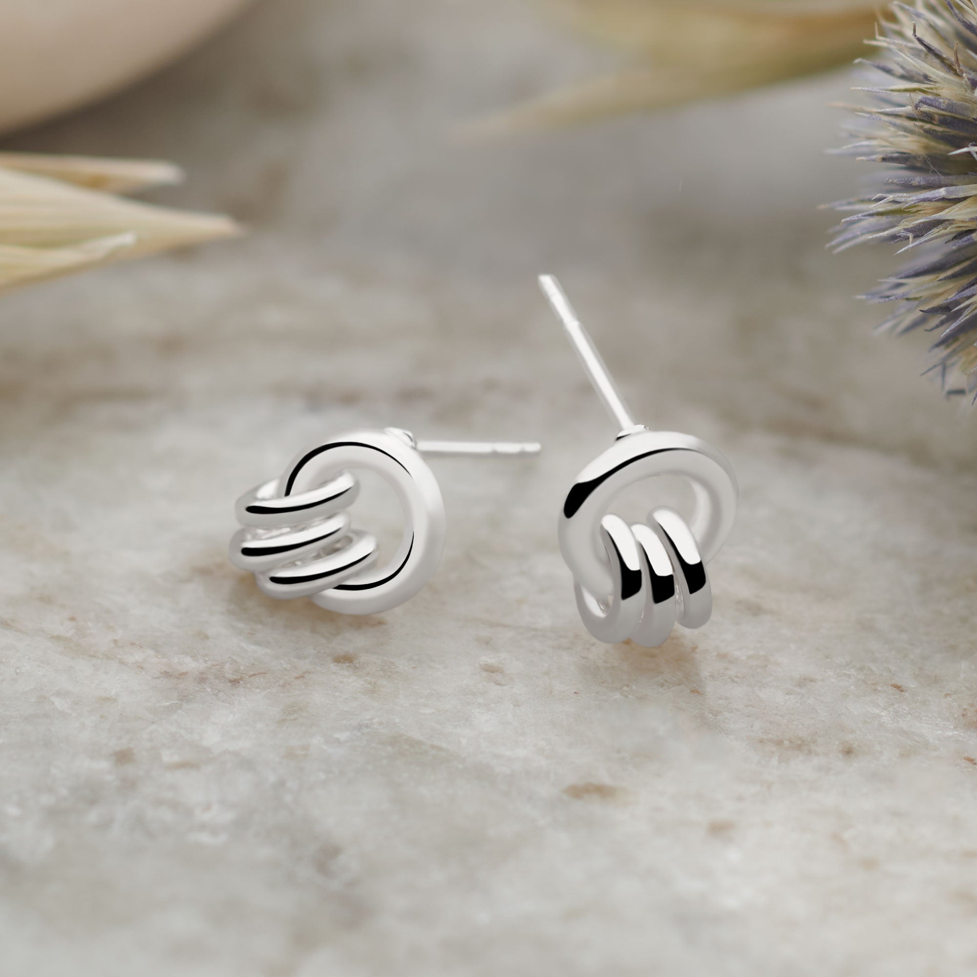 Handmade Water Cast Sterling Silver Stud Earrin... - Folksy