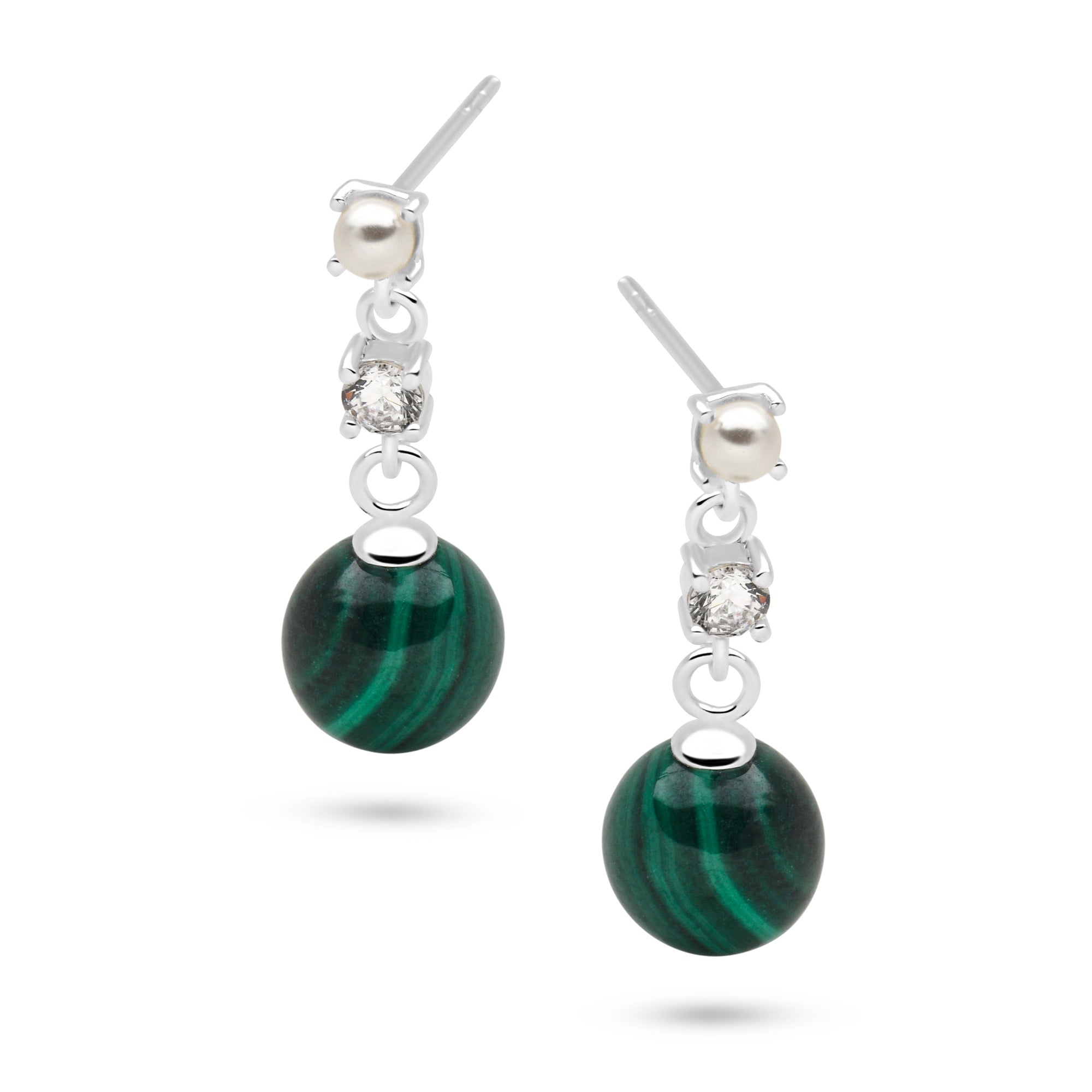 Ａr1pel Malachite authentic earrings, green