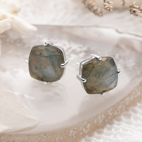 Labradorite Cushion Earrings