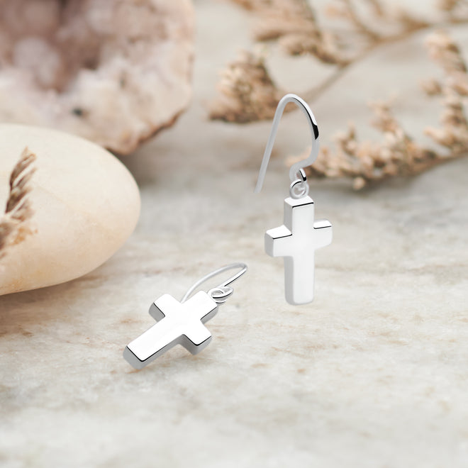 Silver Cross Earrings