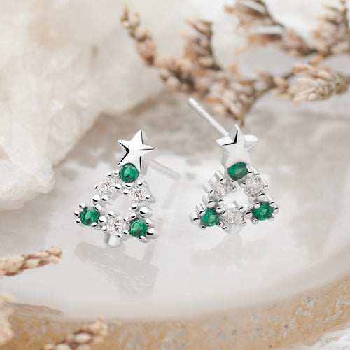 Magical Christmas Tree Stud Earrings