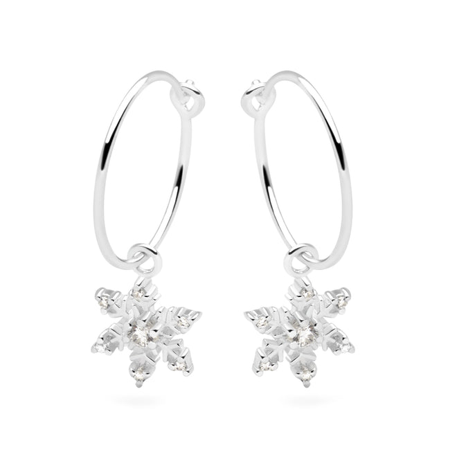 Snowflake Charm Hoops