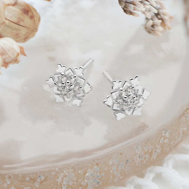 Midi Snowflake Studs