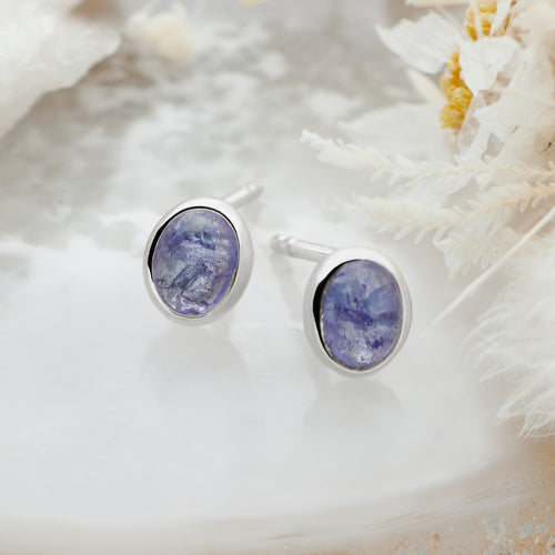 Tanzanite Pop Studs