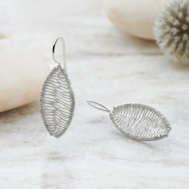 Etched Leaf Earrings