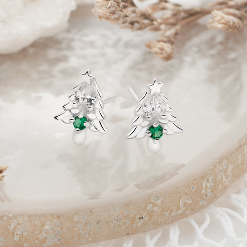 Sparkling Christmas Tree Studs