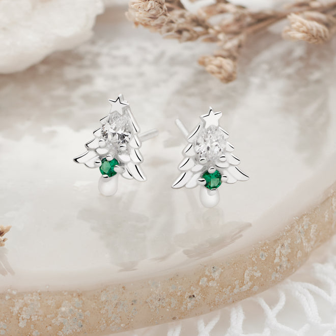 Sparkling Christmas Tree Studs