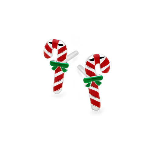 Candy Cane Bow Studs