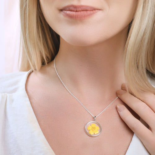 Pressed Buttercup Pendant