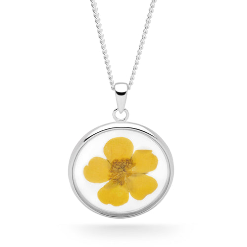 Pressed Buttercup Pendant