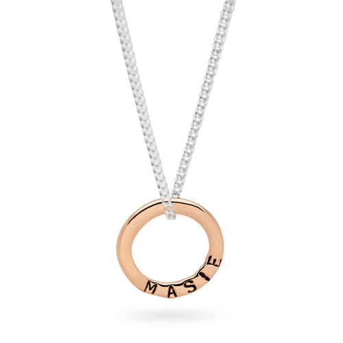 Two Tone Personalised Mini Ring Pendant