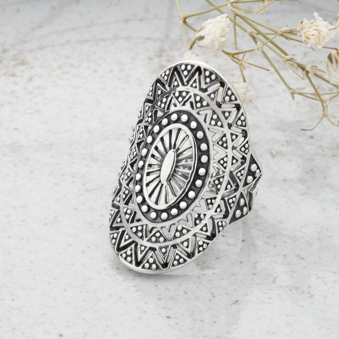 Silver Mandala Ring