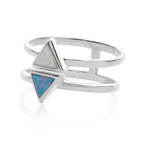 Opal Triangles Ring