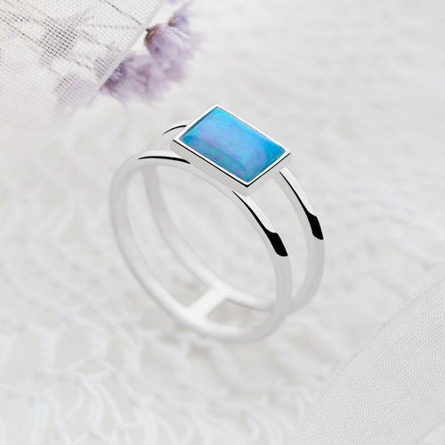 Opal Cushion Ring