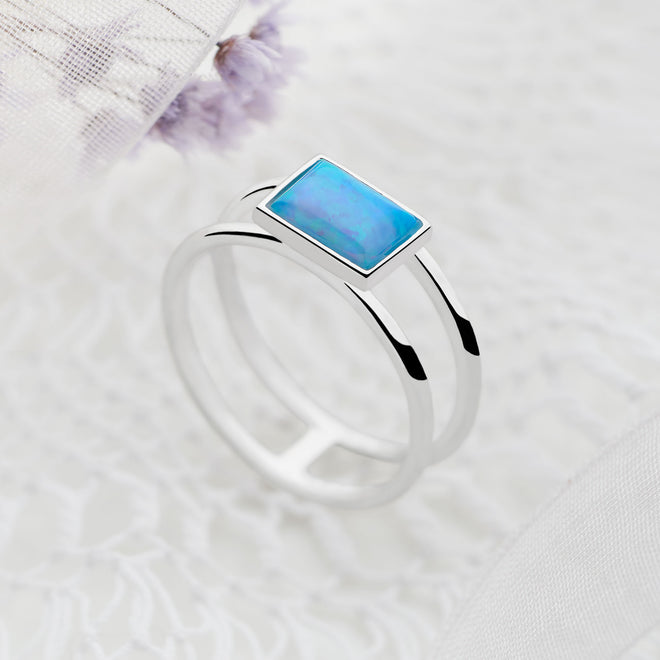 Opal Cushion Ring