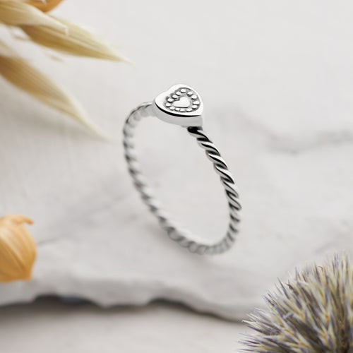 Charmed Heart Stack Ring