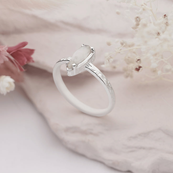 Moonstone Drop Ring