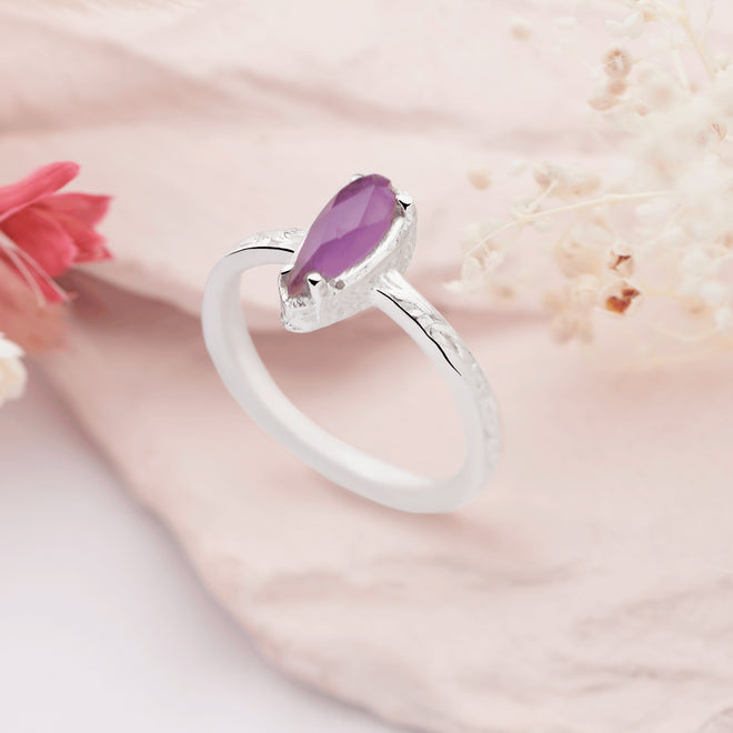 Amethyst Drop Ring