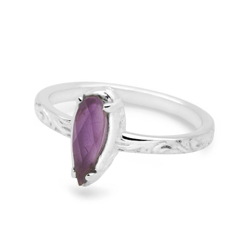 Amethyst Drop Ring