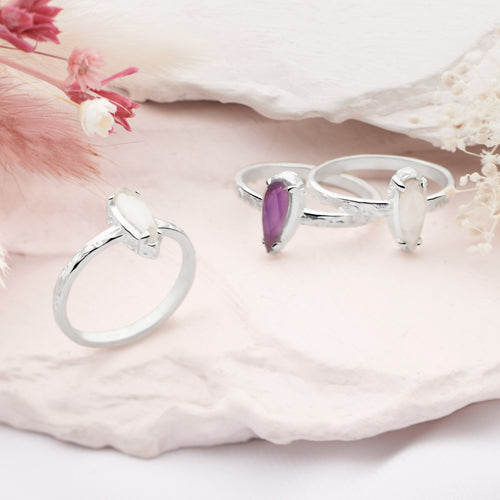 Amethyst Drop Ring