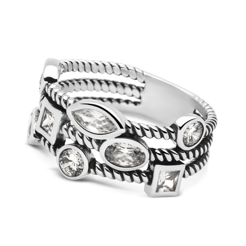 Bejewelled Clear Ring