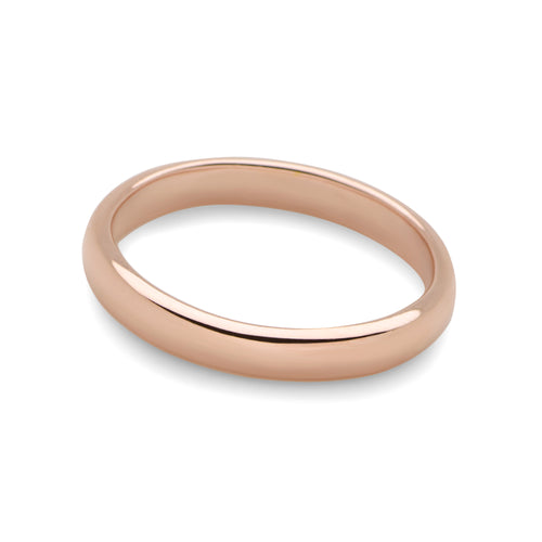 D Shaped Rose Gold Plated Ring (3mm)