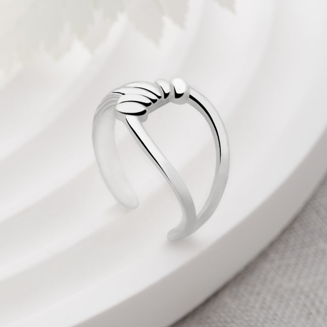 Ruched Silver Ring