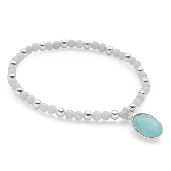 Serene Aquamarine & Chalcedony Bracelet