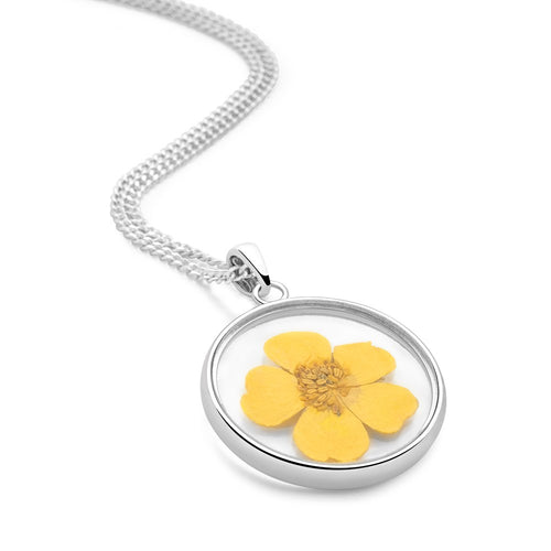 Pressed Buttercup Pendant