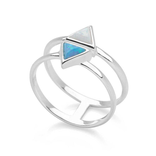 Opal Triangles Ring