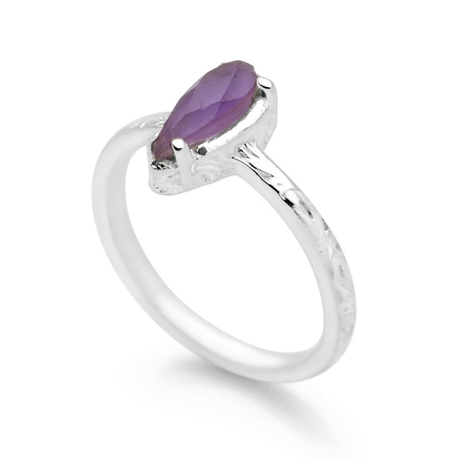 Amethyst Drop Ring