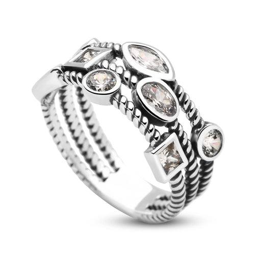 Bejewelled Clear Ring